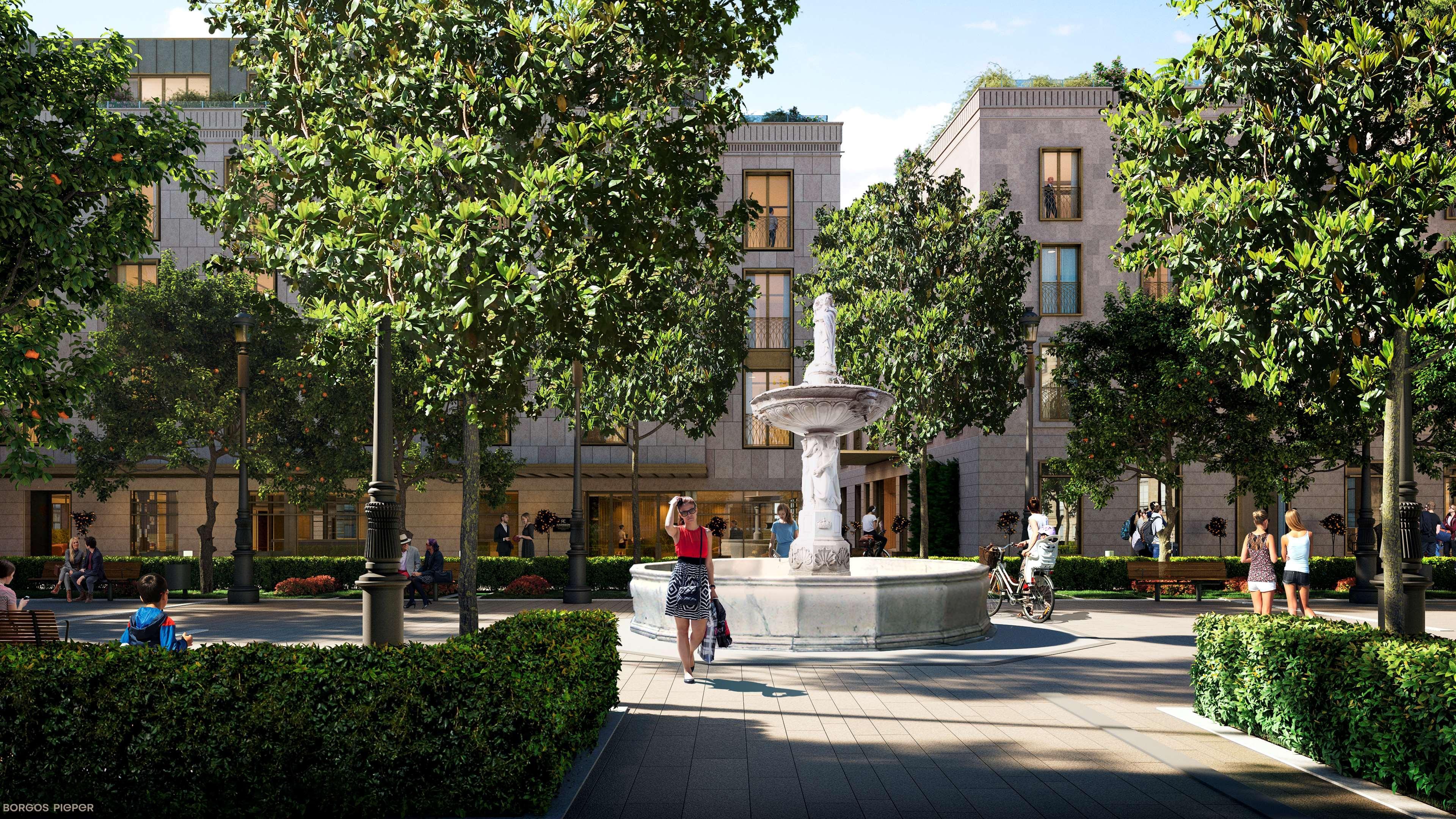Radisson Collection Hotel, Magdalena Plaza Sevilla Bagian luar foto The proposed fountain at the heart of the development